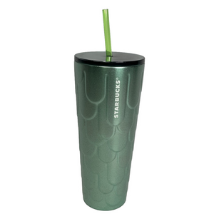 Starbucks Metallic Green Siren Mermaid Cold Aluminum 24 oz Tumbler